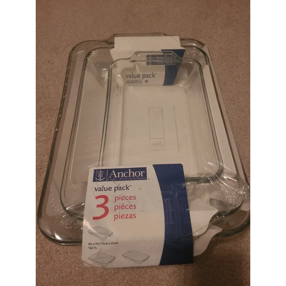 Anchor‎ Hocking Glass Baking Dish Set, 3 Piece Set
